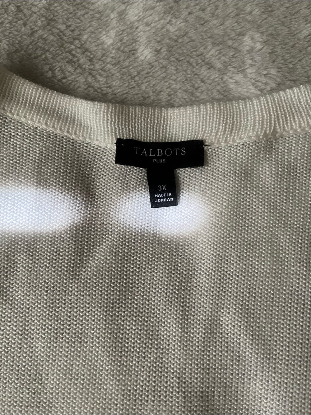 Talbots Cream Open-Front Fringe Hem Cardigan - Picture 4 of 8